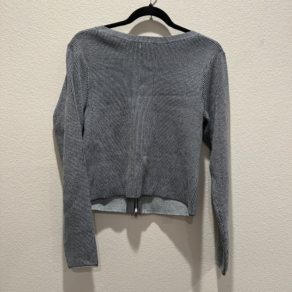 Women's Zip-Front Sweater Cardigan - Wild Fable Navy Blue/Gray XL NWT - Picture 5 of 7